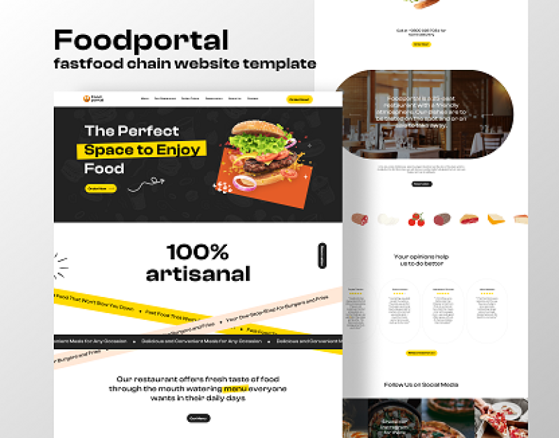 Food Portal HTML Landing Page Template